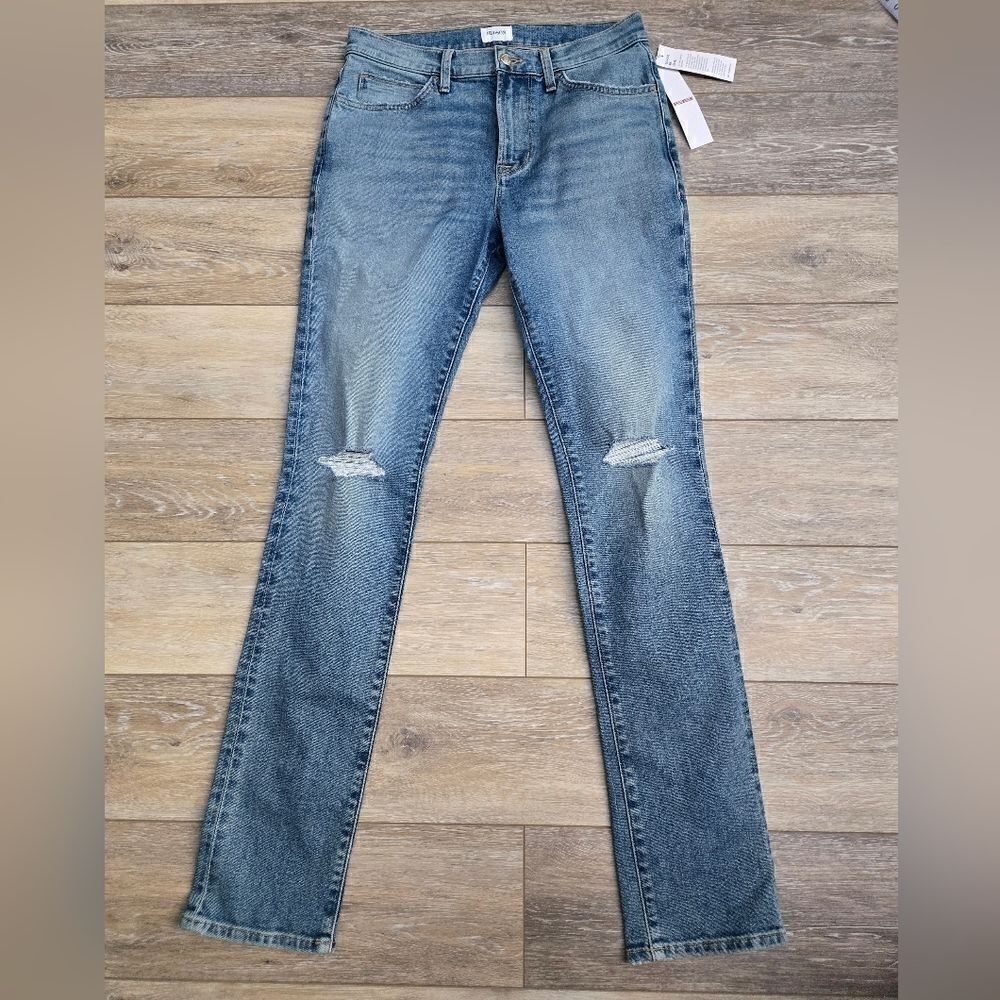 New Hudson Ace Slim Rebel Jeans tall 31 light med blue distressed